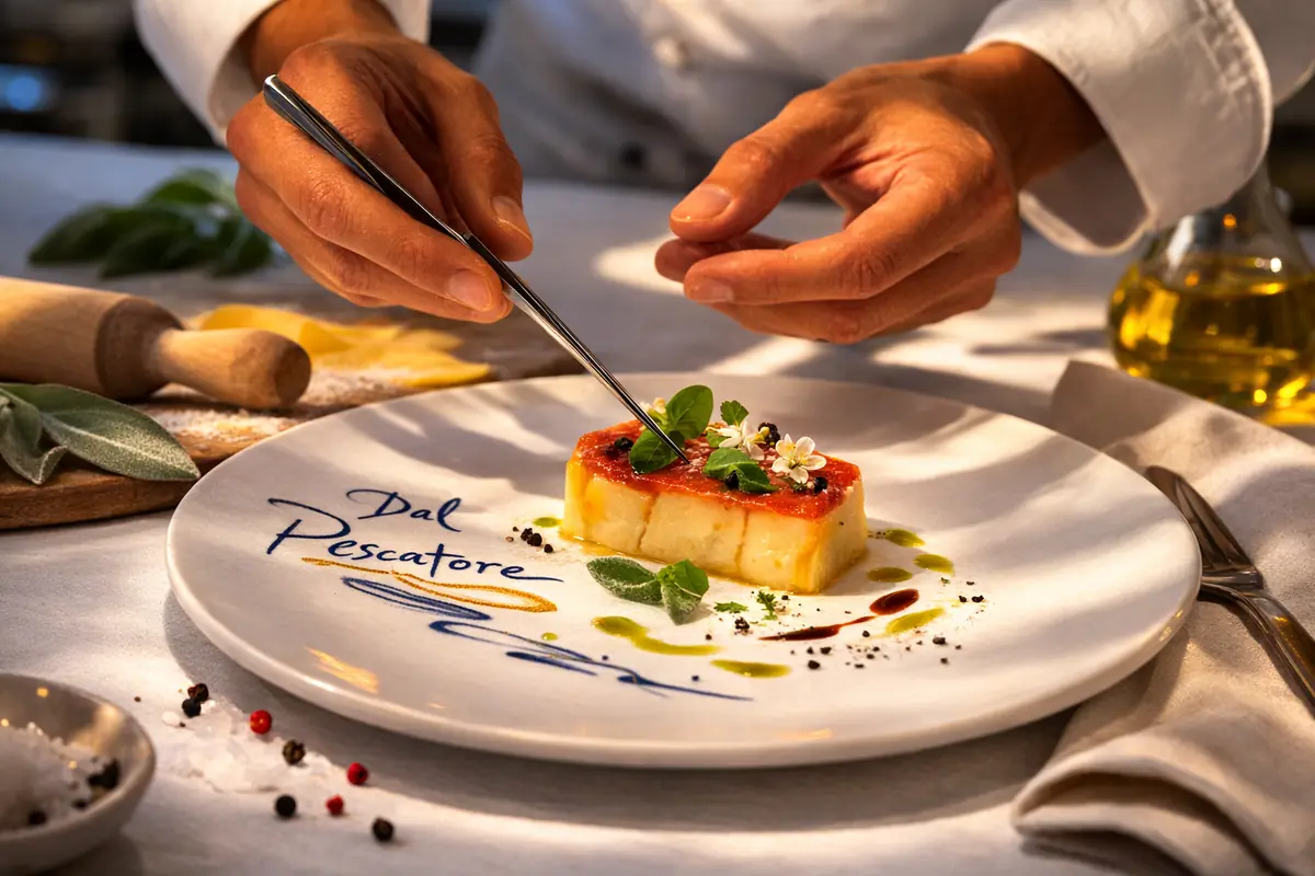 preparazione di un piatto raffinato